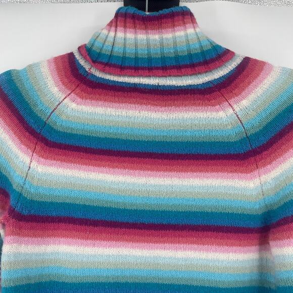 Vintage Y2K Gap Rainbow Stripe Turtleneck Sweater Sz XS Preppy Cozy Hong Kong - Picture 8 of 10